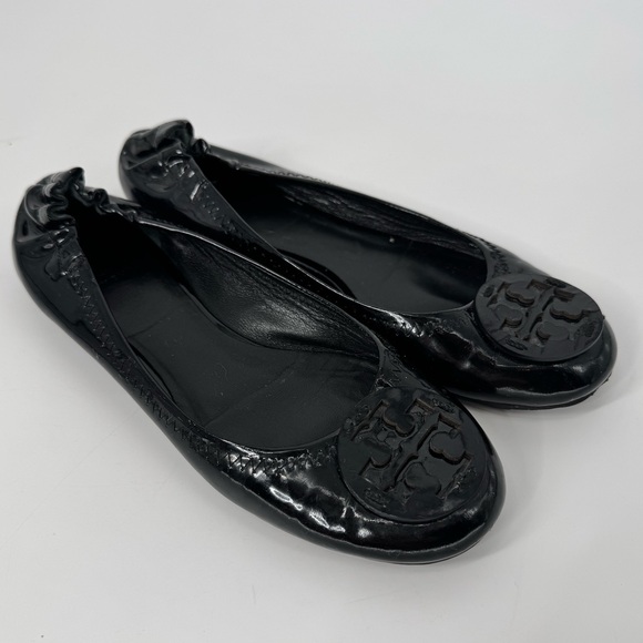 Tory Burch Shoes Reva Flats Black Patent Leather - Picture 8 of 8